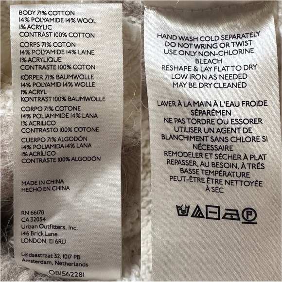 Free People Hoodie Inverness Pullover Sweater Cropped Long Sleeve Oatmeal S - Picture 9 of 12